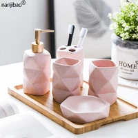 bathroom set ceramic soap dispenser toothbrush holder cup soap dish tray kitchen liquid dish container decoration accessories
