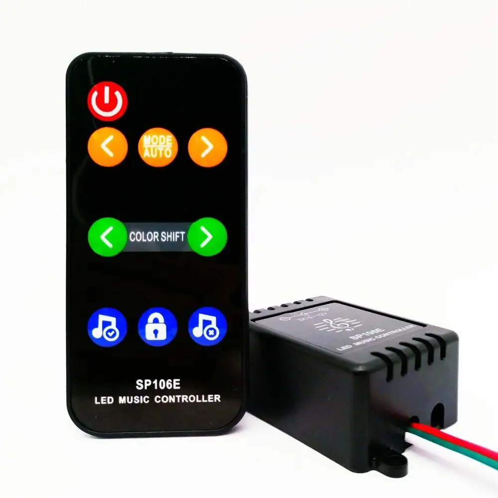 SP106E RF 9 клавиш Светодиодный музыкальный контроллер DC5V 12V WS2811/WS2812 /6812/1903/волшебный