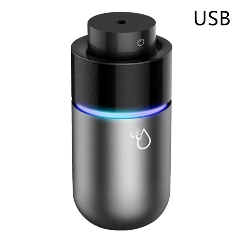 gray Портативный мини USB Автомобильный увлажнитель воздуха Арома диффузор эфирное масло ароматерапия светодиодные лампы для дома и офиса - Цвет: gray