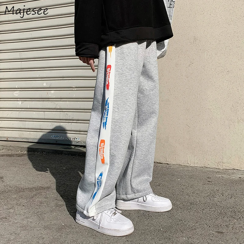 

Men Casual Pants Letter Printed Leisure Loose Oversize Harajuku Sweatpants Streetwear Ulzzang Retro Chic Joggers Ankle-tied Cozy