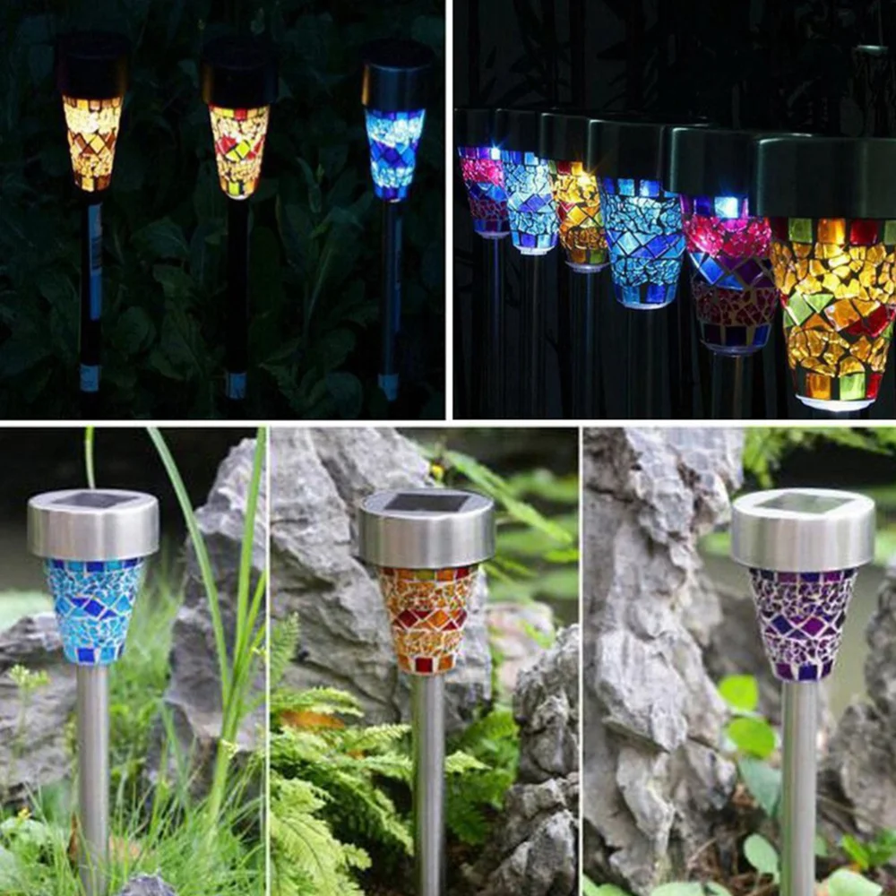 

3PCS Solar Power Mosaic Light Garden Decoration Light Landscape Garden Outdoor Patio Yard Light(Random Color)