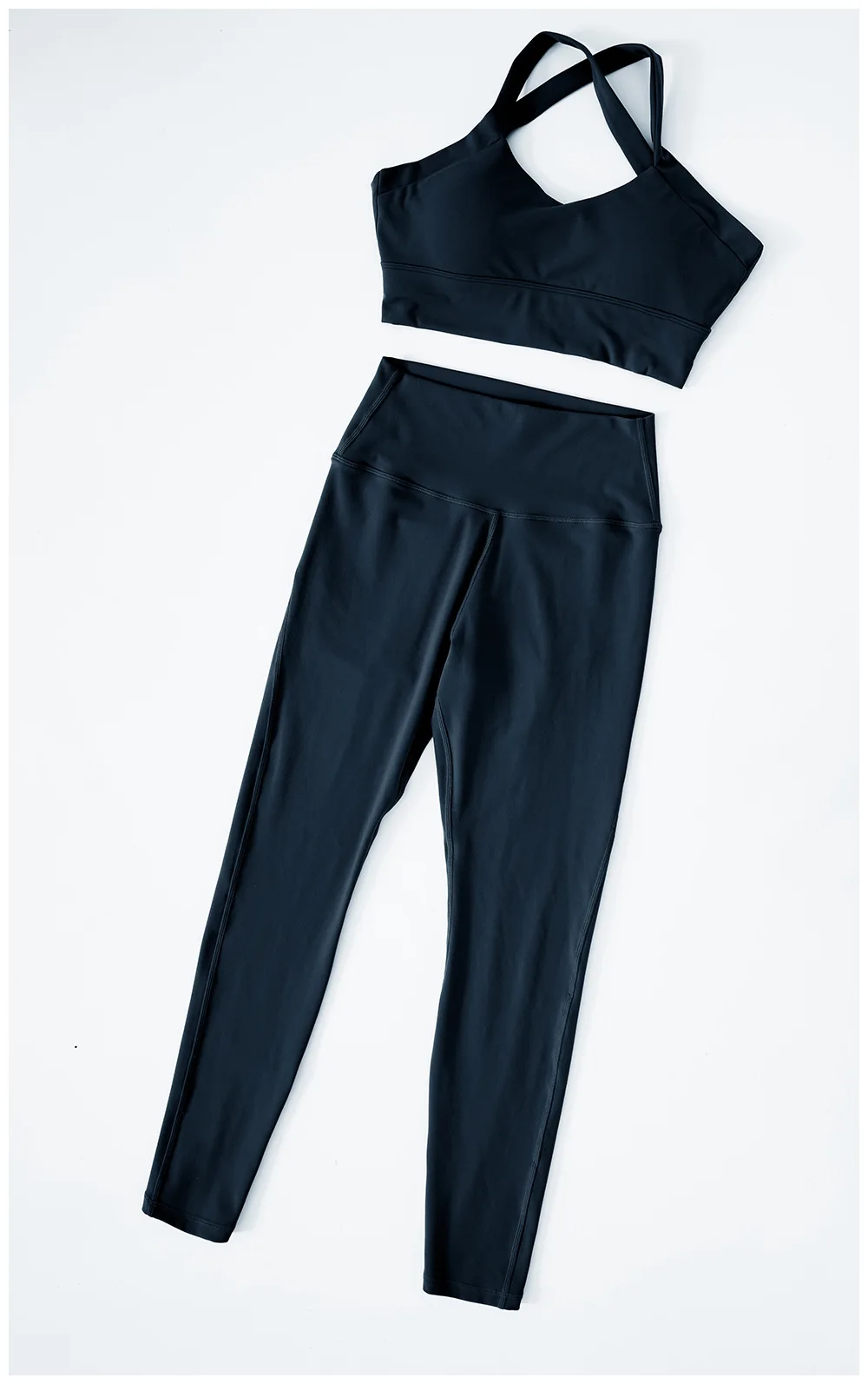 

Mandylandy Sports Underwear Vest Trousers Suit Fitness Jogging Yoga Clothes Cross Shoulder Crop Top Sports Suits Gym Clothing
