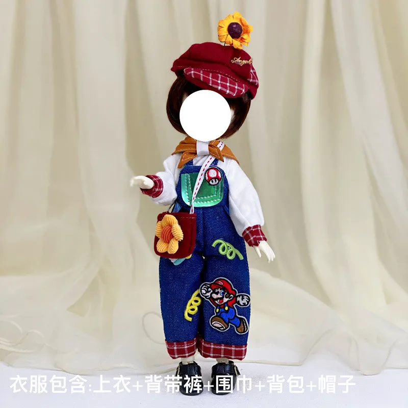 Новое Кукольное платье 30 см принцессы с узором в виде точек BJD6 одежда для полных