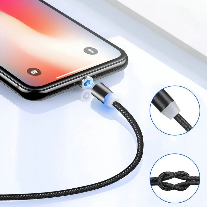 Магнитный Кабель с разъемом Micro USB Type C кабель для передачи данных iPhone Xiaomi Android