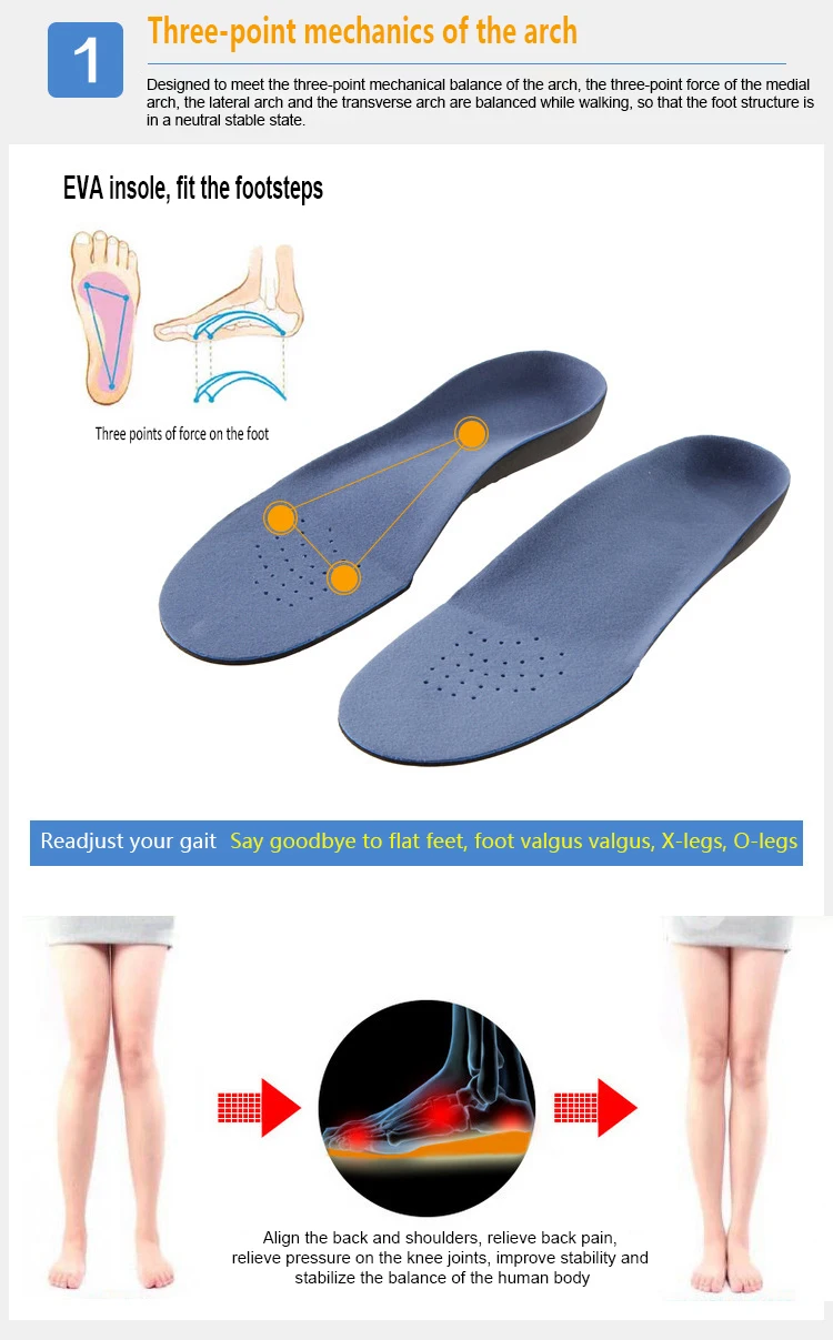 Ортопедические InsolesFlatfoot ортопедические стельки для ухода за ногами унисекс дезодорирующие стельки