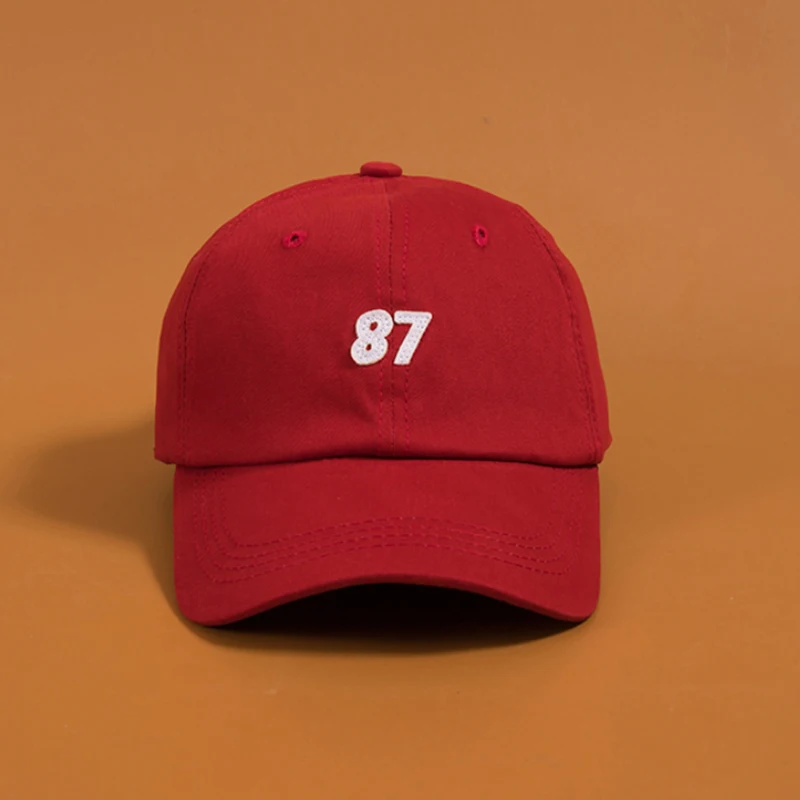 Unisex Baseball Cap 87 Embroidered Couple Cap Snapback Bone Black Dad Hats