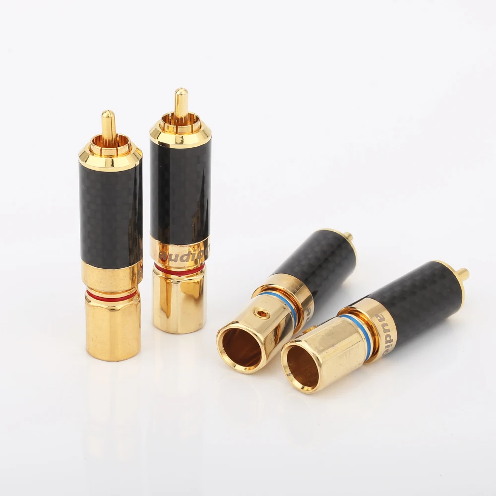 CF610G Audiocrast 24K позолоченный RCA паяльный разъем HIFI штекер DIY аналоговый кабель |