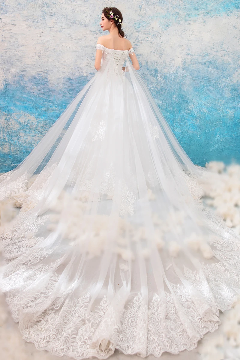 Hot Fashion flower Wedding Dress long gown Grand Yarn Princess Veil elegance and beautiful white | Свадьбы и торжества