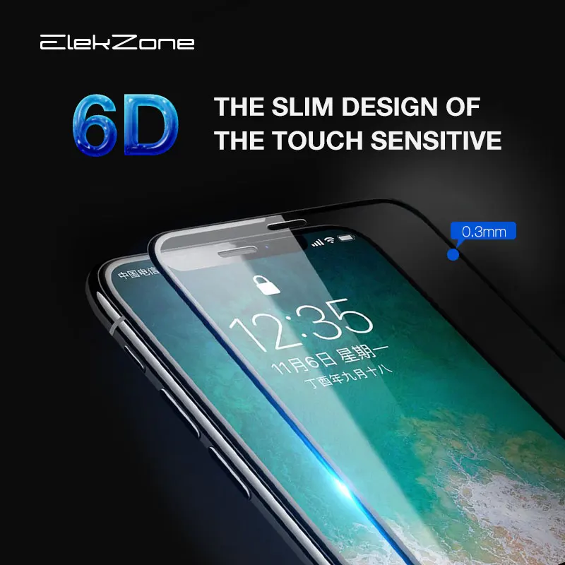 6D закаленное стекло с изогнутыми краями для iPhone 11 Pro Max полное покрытие экрана