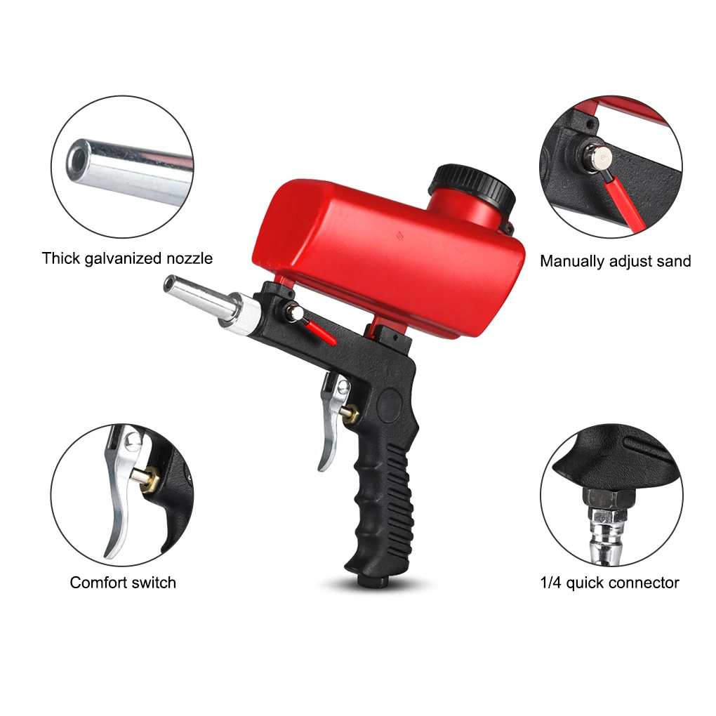

Adjustable Sandblasting Gun 90psi Portable Sand Blaster Sand Blasting Machine Gravity Small Handheld Pneumatic Blasting Gun Set
