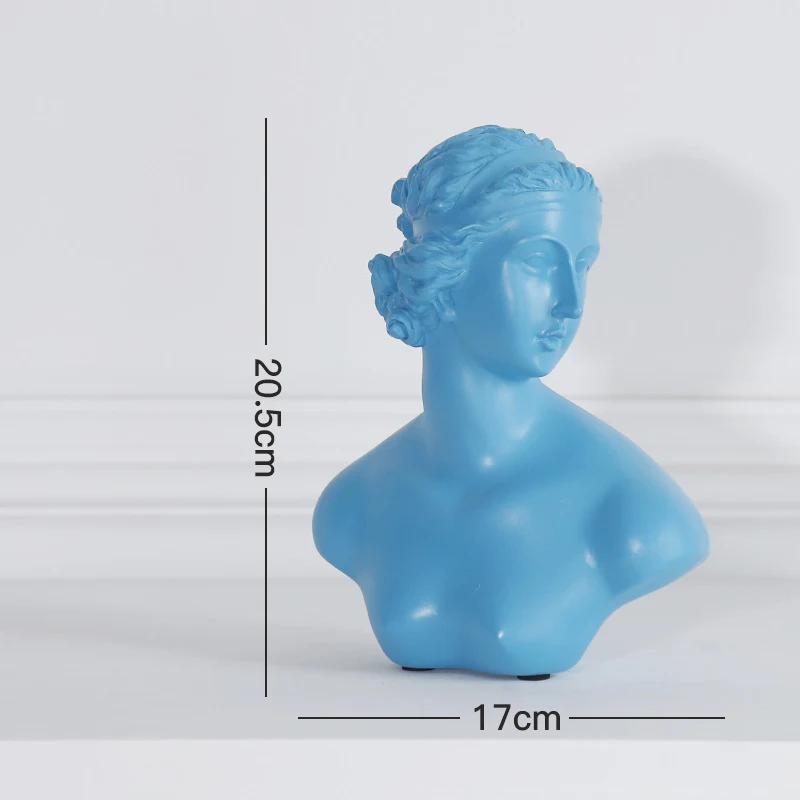 Venus Blue VILEAD 19 см 46 см Смола гипсовая голова фигурки нордическая Morandi Давид Венера эскиз скульптура персонажа Искусство Декор Орнамент для дома - Цвет: Venus Blue