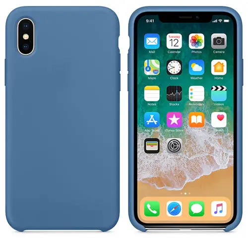 Denim blue Жидкий силиконовый чехол Keepever для iPhone 6, 6s, 7, 8 Plus, чехол для телефона apple X, XS, Max, XR, X, 5, 5C, SE, оболочка, Капа - Цвет: Denim blue