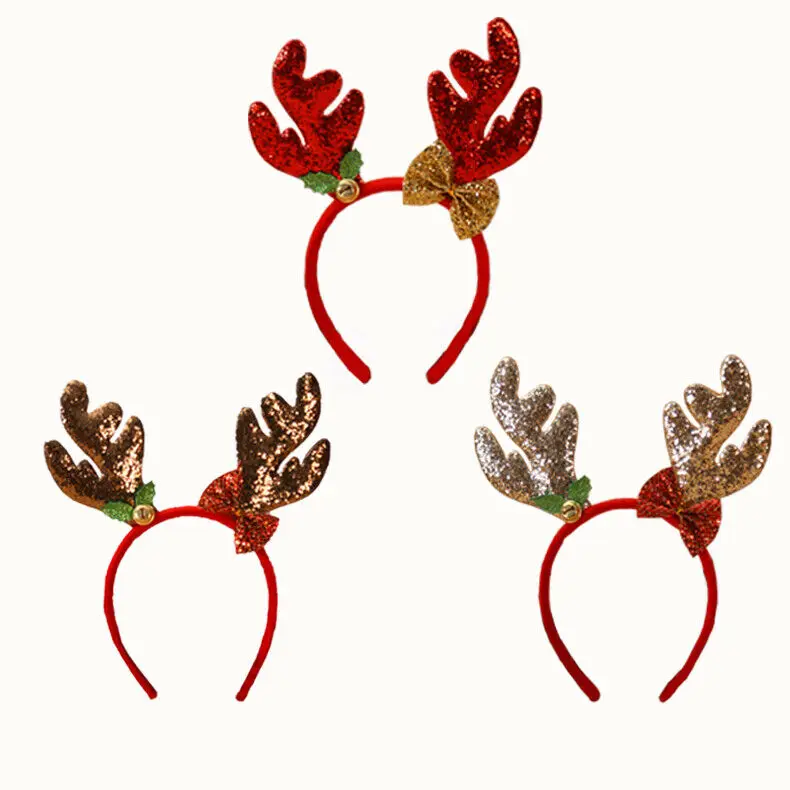 Happy Christmas Headbands Fancy Reindeer Antlers Hairband Xmas Kids Festive Party Decor Best Gift Wholesale | Дом и сад