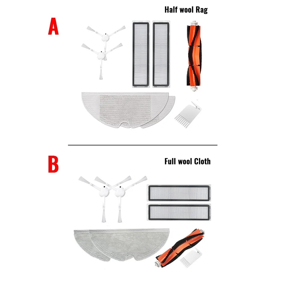 

Main Side Brush Filter Mops Accessories Set For D9 Robot Vacuum Cleaner Spare Parts Kits Replacement