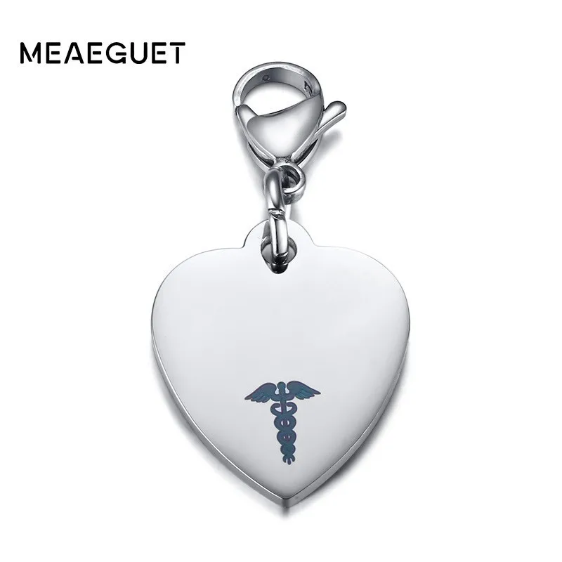 Брелки с сердечком персонализированные медицинские сигнальные брелки