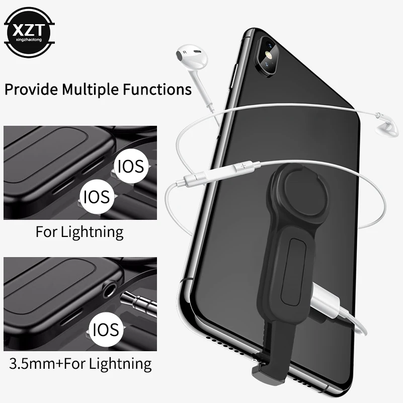 Для lightning/3,5 мм аудио наушников адаптер сплиттер кольцо держатель для iPhone XS X XR 8 7 Plus адаптер зарядки конвертер OTG