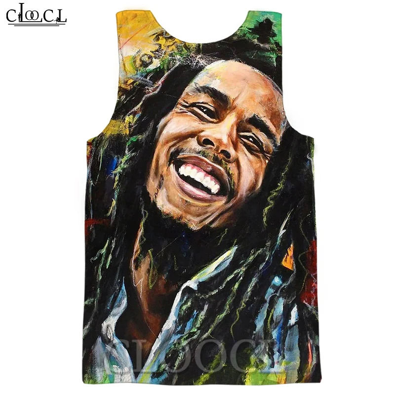 

CLOOCL Singer Bob Marley 3D Print Tank Top New Popular Gym Tanktops Streetwear Vest Sleeveless Men Women Casual Fitness Clothing