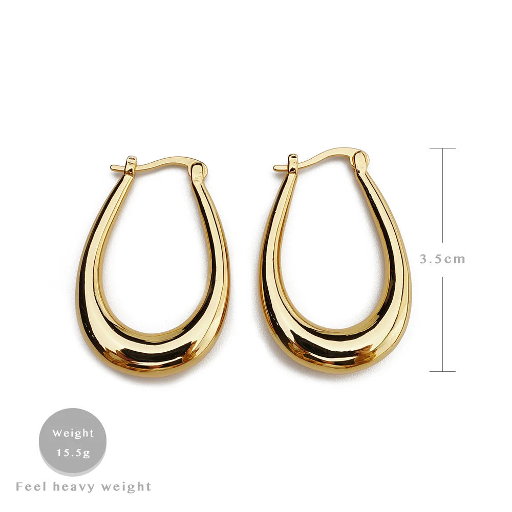 

Rispada Oval Hoop Earring Gold Earring For Women Girl Gift Punk Earring Fine Jewelry Wholesale