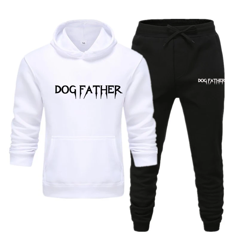 2020 Hot Brand Men's Pullover Hooded Autumn/Winter Sets Dog Father Letter Printed Hoodies Sweatpants Two Pieces Set Tracksuit | Мужская