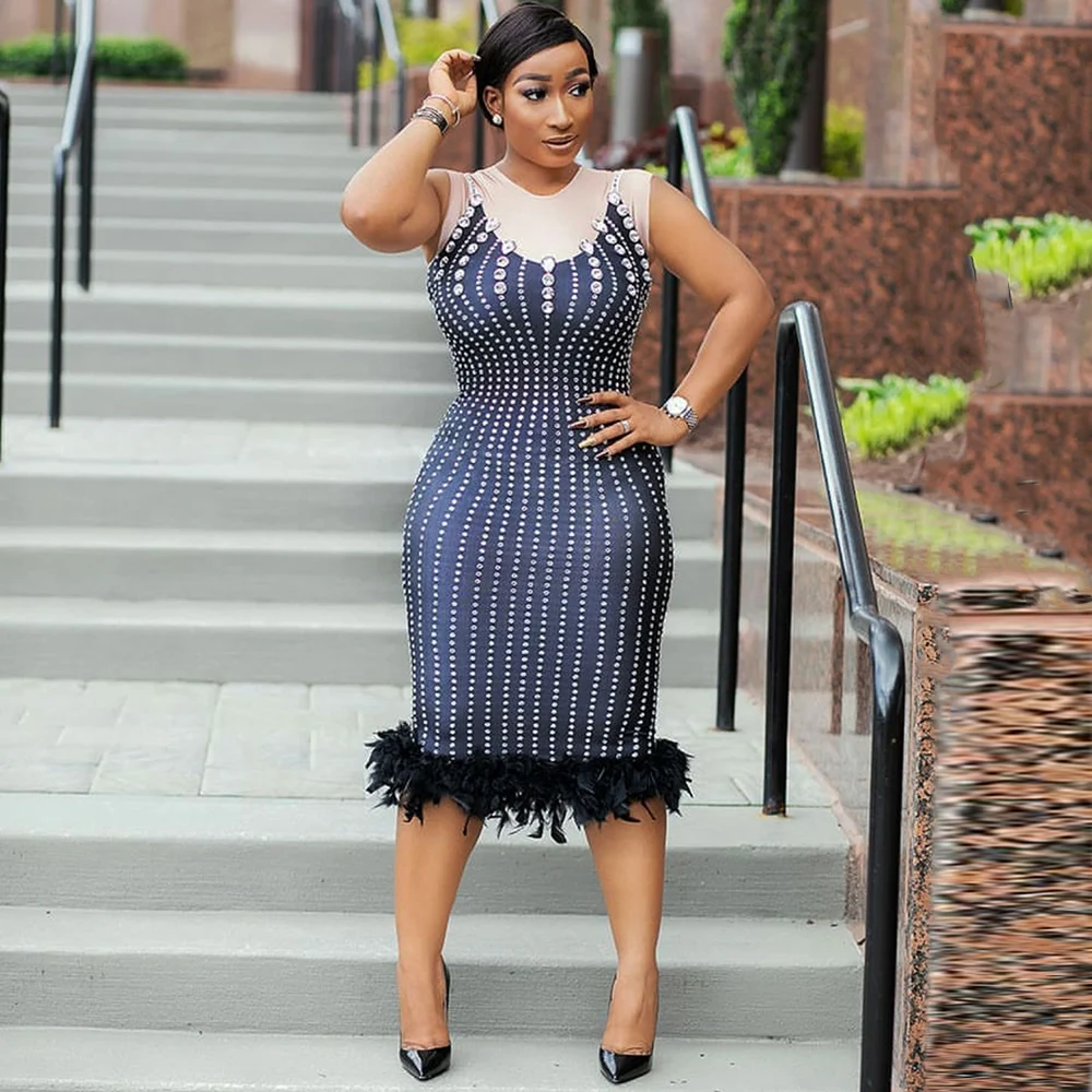 

2019 African Sexy Dresses For Women Black Beading African Clothes Africa Dress High Quality Dashiki Ladies Clothing Ankara Dress