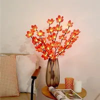 5 Pack 20 Leds Red Maple Leaf Willow Branch Tree String Light DIY Bendable Vase Filler Twig Lights Wedding,Birthday Gift