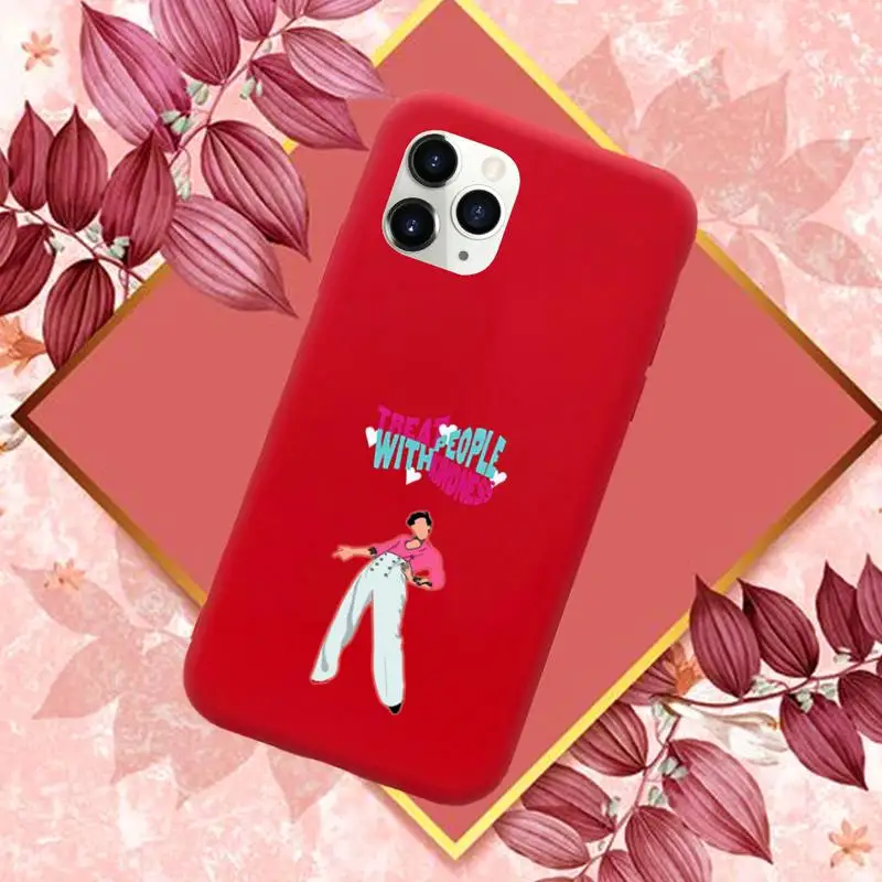 

Harry Styles Fashion Phone Case Red Color for iPhone 11 12 Mini Pro MAX