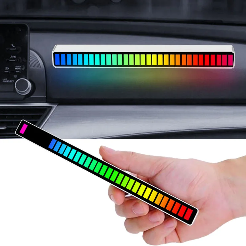 

Car Voice Control Audio Rhythm Light MIC Sound Level Indicator Music Spectrum Light For Ford Mustang Big Size Mustang Shelby GT