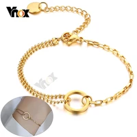 vnox minimalist o chain bracelets for women gold color stainless steel love forever gifts for her birthday anniversary jewelry