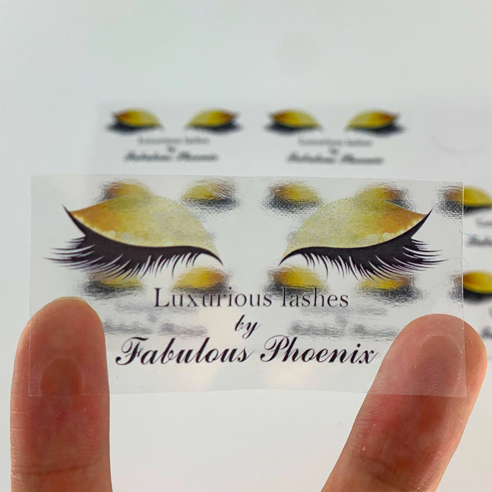 100 шт. персонализированные прозрачные наклейки логотип для ресниц этикетки