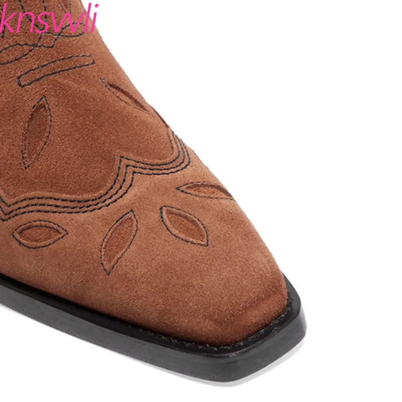 Женские ботильоны с вышивкой и бабочками Knsvvli Осенняя обувь в стиле панк на