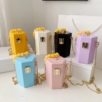 luxury acrylic box women bag 2021 beads handle shoulder bag chains crossbody bags for women candy color party evening purses ins
