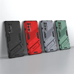 armor case for oppo reno5 pro plus reno4 lite punk style holder bumper protective back phone cases for oppo reno5 z cover funda free global shipping
