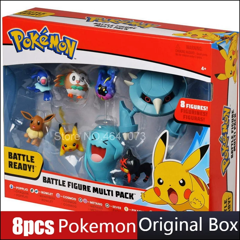 8 шт./компл. фигурки покемона Пикачу попплио ролет Cosmog Metang Eevee Litten wobбуфет пика экшн