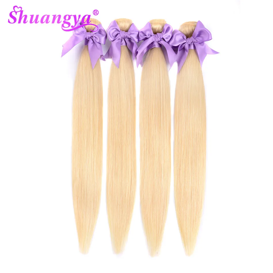 Малазийские Платиновые блонд пучки прямые Remy человеческие волосы для