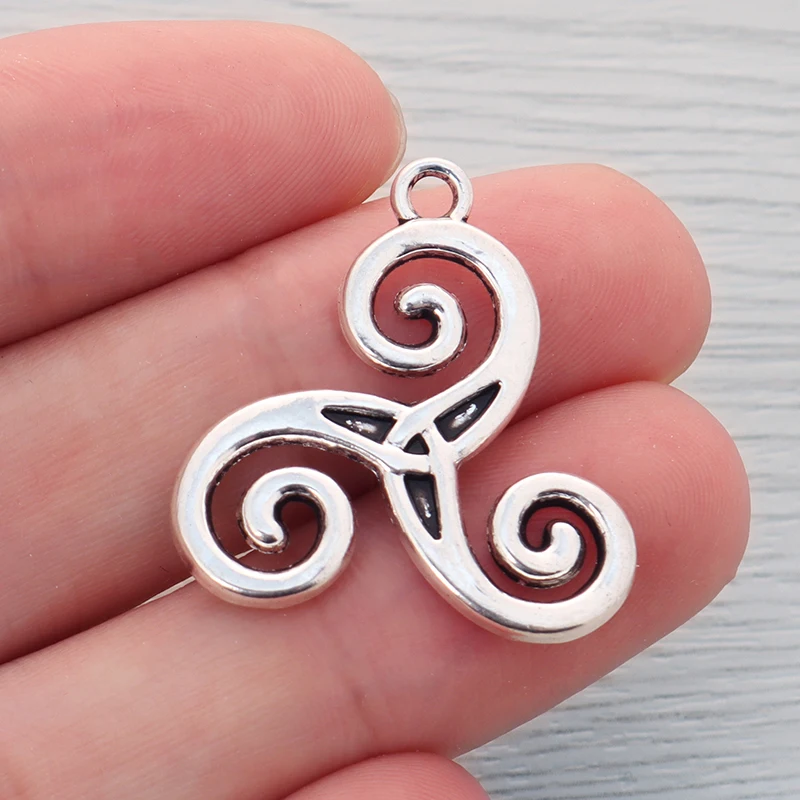 10 х тибетский серебряный кельтический узел Triskele Triskelion тройные спиральные