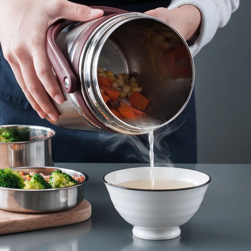 

Vacuum insulated lunch box bucket stainless steel portable office worker student lunch lunch box stainless steel lunchbox