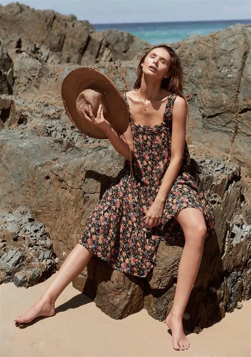 TEELYNN летние платья 2020 с цветочным принтом сексуальное платье без рукавов вырезом