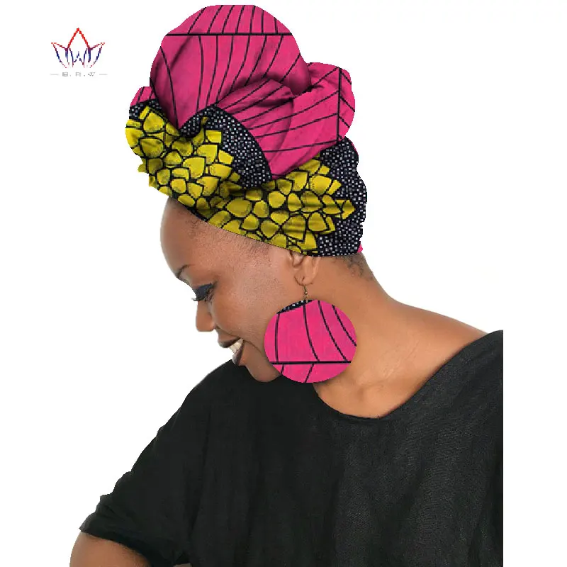 2020 в африканском стиле Анкара серьги комплект Комплект и соответствие Headtie воск