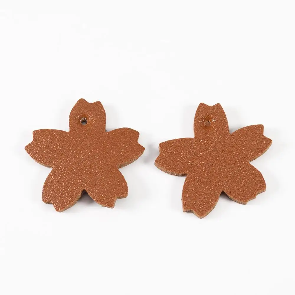 

10/14 pcs/lot Flower leather DIY jewelry accessories eleven colours earrings bracelet accessories 2.5*2cm