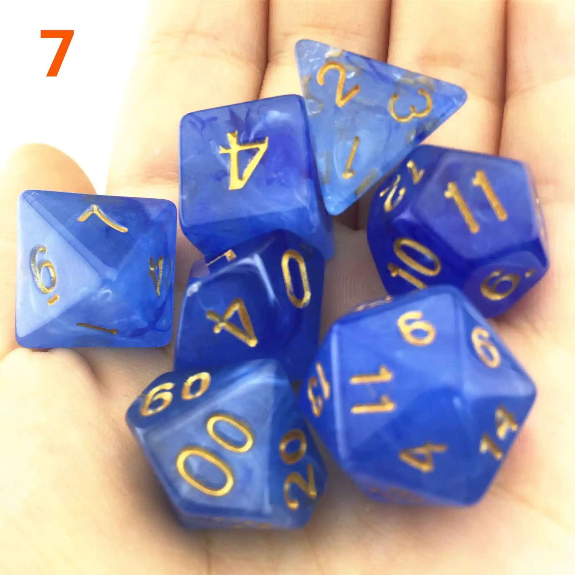 7 шт./лот 8 цветов многогранные игральные кости d& d d4 d6 d8 d10 d% d12 d20 многогранные TRPG игры игральные кости набор