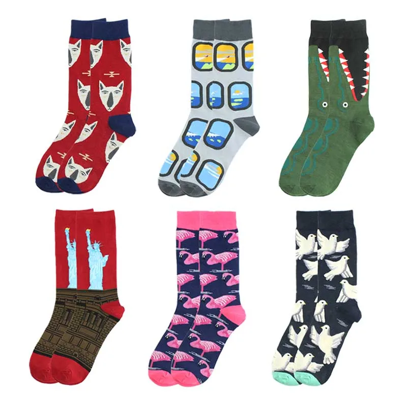 Смешные мужские носки с масляной росписью уличные для женщин в стиле хип хоп