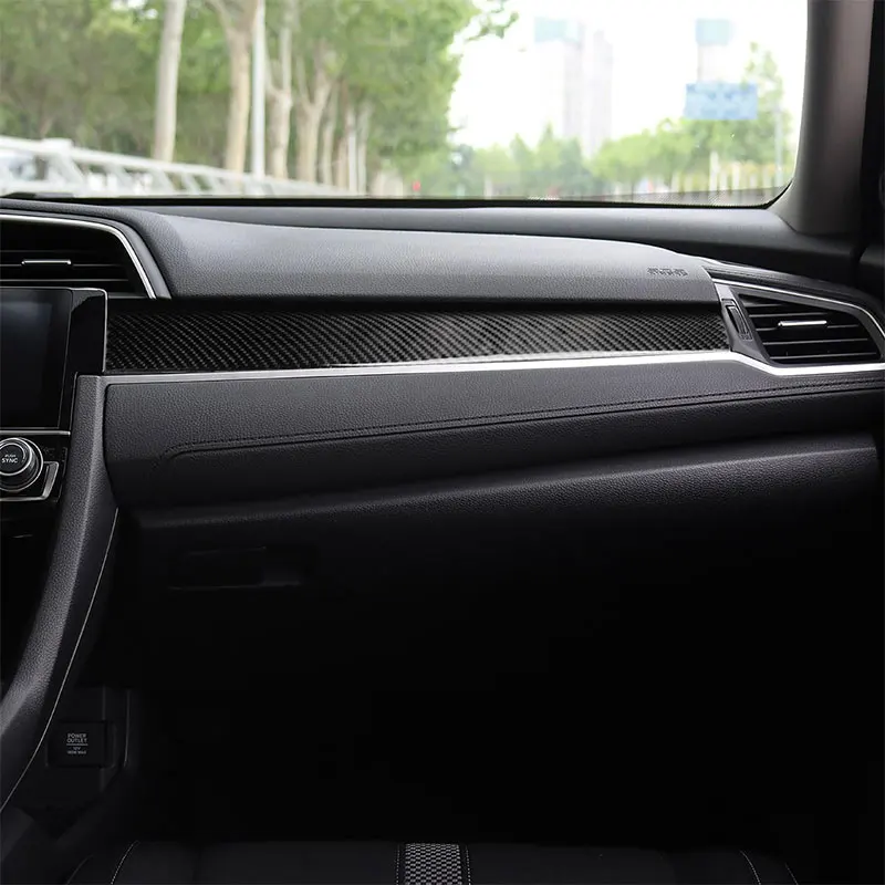 

Carbon Fiber Car Accessories Interior Central Control Panel Protective Decoration Cover Trim Stickers For Honda Civic 2016-2019