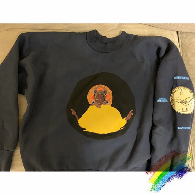 Модные мужские и женские свитшоты с изображением Канье Уэста Иисуса короля по