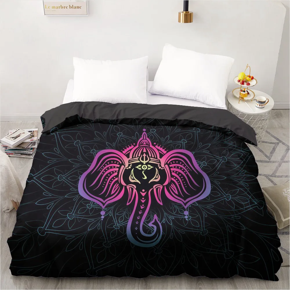 

1Pcs 3D Printed Black Color Elephant Duvet Cover 240x220 King Size Printing NO Pillowcases And NO Sheets Home Textiles Comforter