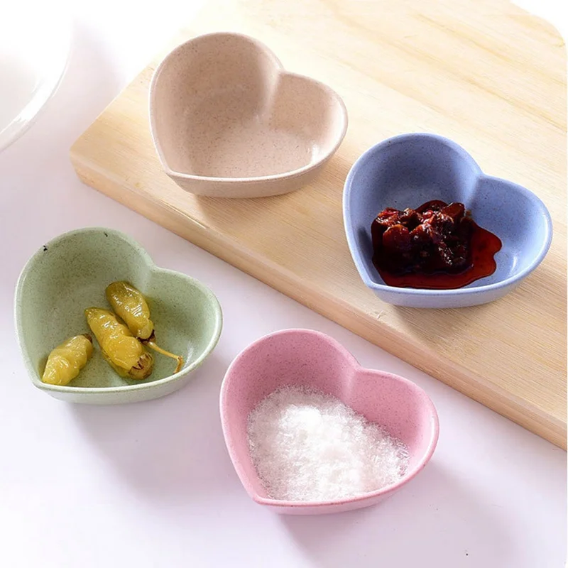 

1pcs Household Soy Tomato Sauce Salt Vinegar Flavor Spices Plate Wheat Straw Seasoning Dish Tableware Small Breakfast Dish