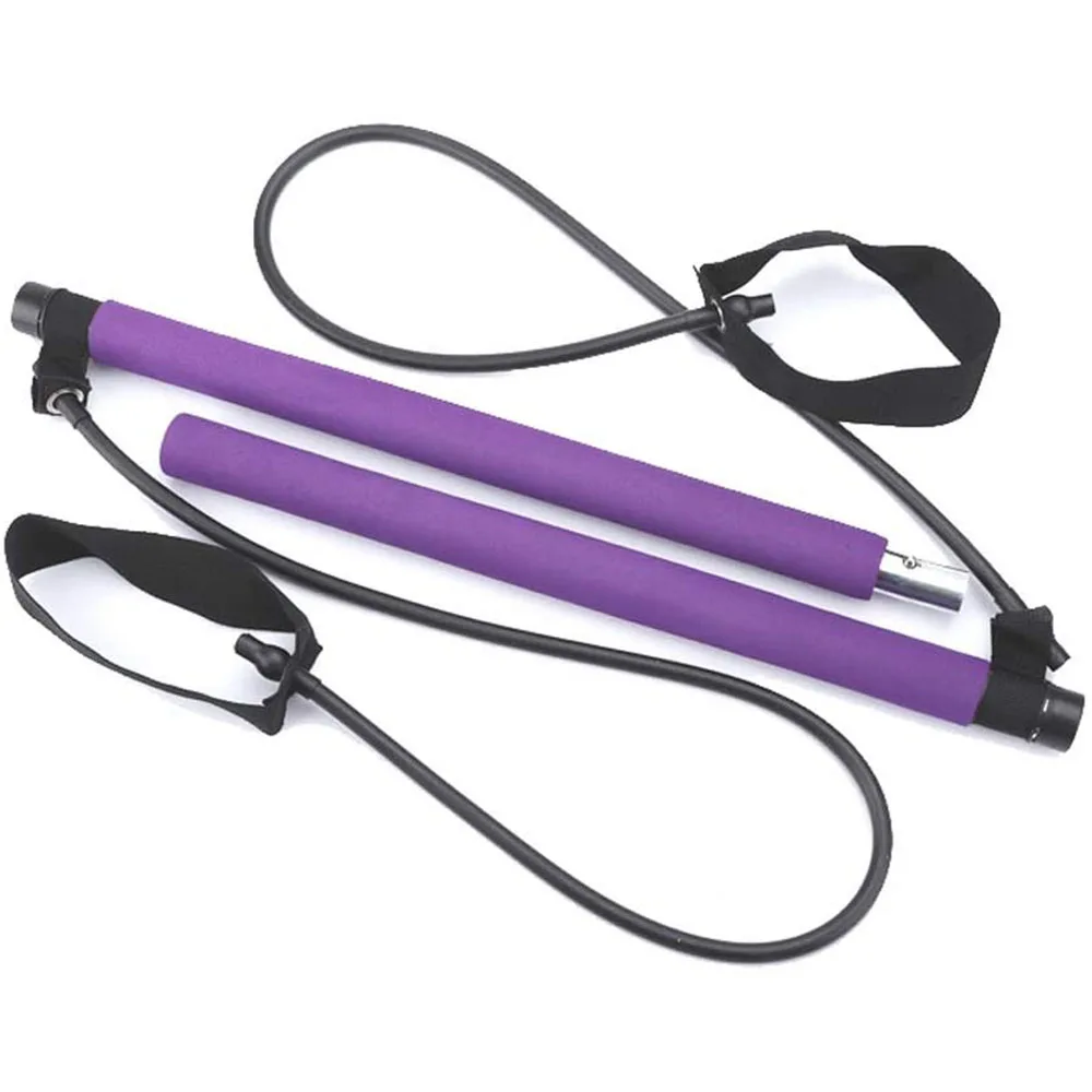 Pilates Exercise Stick Resistance Bands Yoga Strap Bar Kit Folded Fitness Home Gym Elastic Loop Body Building Workout Equipment | Спорт и