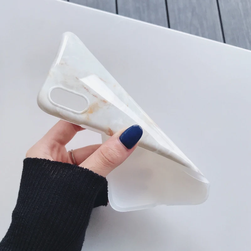 Nordic Style Beige Marble Silicone Soft Shell All-inclusive Phone Case for iphone XS Max XR X 6 6S 7 8Plus Cover |