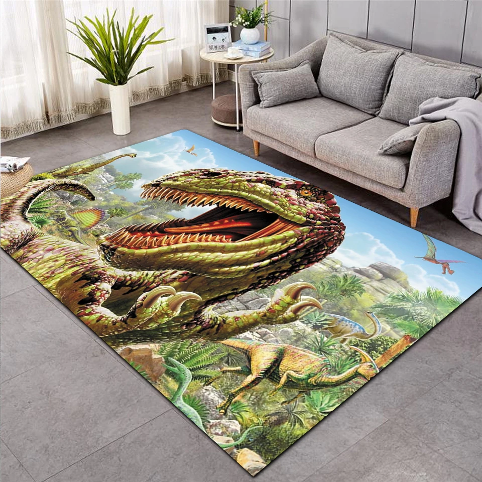 

dinosaur Shaggy Anti-Skid Floor Mat 3D Carpet Non-slip rug Dining Room Living Room Soft Child Bedroom Mat Carpet Home Decor 001