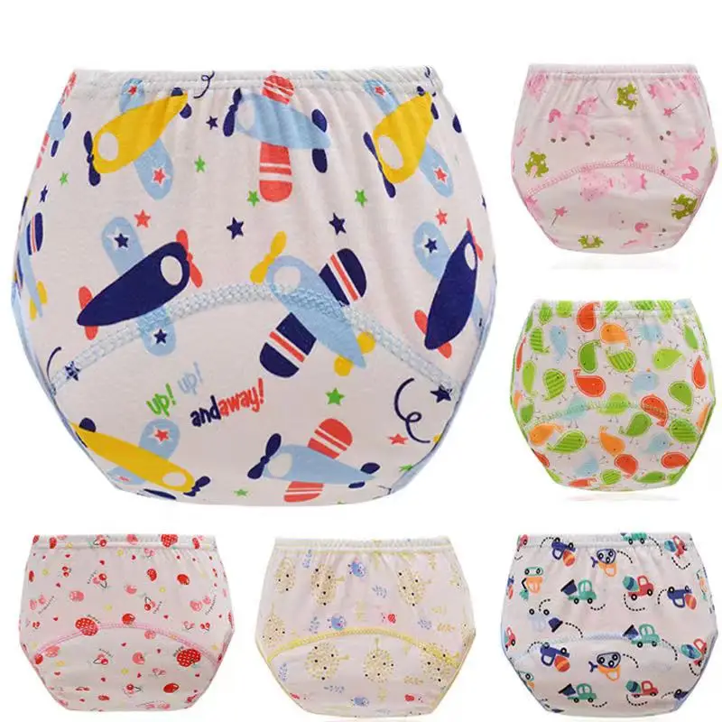 

5pcs Baby Cotton Training Pants Baby Cloth Diapers Reusable Washable Nappies Infants Children Underwear wholesale