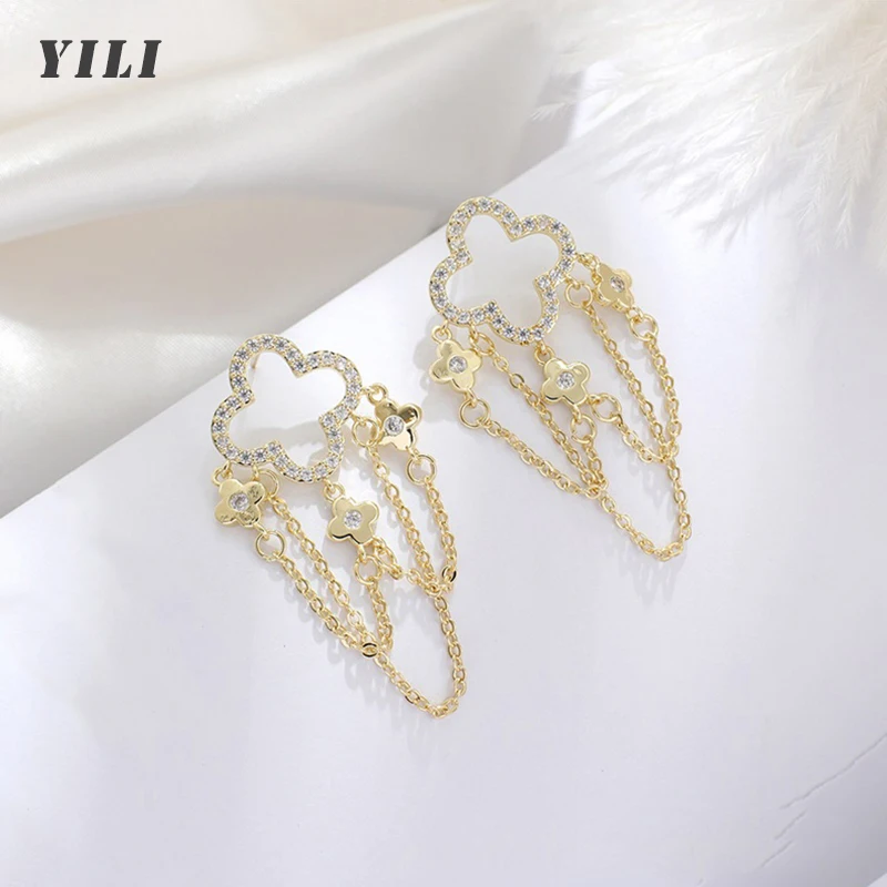 2021 висячие серьги с кисточками и цветами в Корейском стиле для женщин девушек